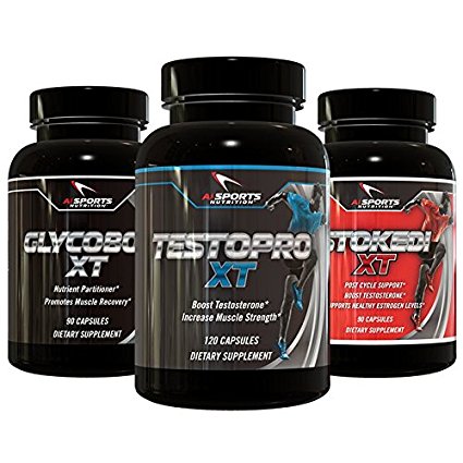 Swole Stack by Ai Sports Nutrition | Powerful Muscle Building Stack Containing Testopro XT, Stoked XT, and Glycobol XT Full Sized Bottles