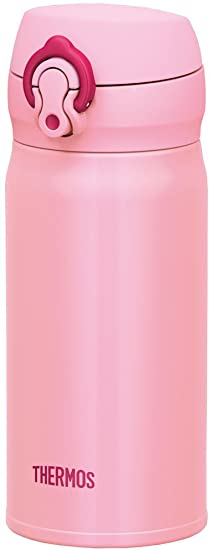 Thermos Water Bottle with Vacuum Insulation 0.35L JNL-352 [One-Touch Open Type] (Coral Pink)