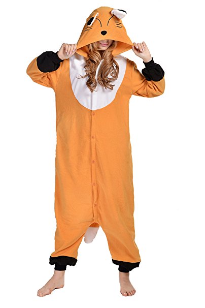 Newcosplay Unisex Fox Pyjamas Onesie Halloween Costume