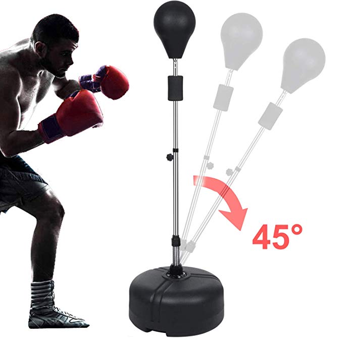 Hurbo Boxing Punching Bag with Stand Reflex Speed Punching Bag Adjustable Height for Adults & Teenagers