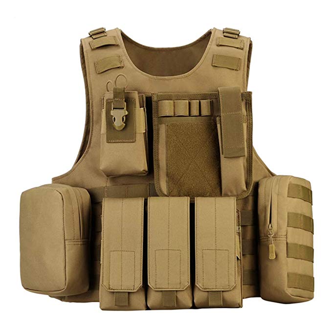 outdoor plus Coyote Tactical Vest Airsoft Tactical Vest-Suitable for Paintball Secret Service Operations and Military Fans 1000D Airsoft Vest