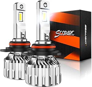 SEALIGHT 9012 HIR2 Bulbs, 30000LM 6500K Cool White Super Bright 9012 Light Bulbs, Plug-N-Play 9012 Light Bulbs With 15000RPM Cooling Fan, Hi Lo beam 9012 Fog Light Bulbs, Pack of 2