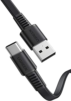 UGREEN USB C to USB A 2.0 Cable Flat Type C Fast Charger Compatible for Samsung Galaxy S20 S10 Plus S9 S8 Note 9 8, PS5 DualSense Controller, Nintendo Switch, GoPro Hero 7 6 5, LG G8 G7 V40 V20 (3FT)