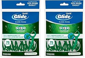 Oral-B Complete Glide Floss Picks, Scope Outlast, 75-ct (Pack of 2)