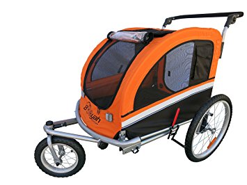 Booyah Large Pet Bike Trailer Dog Stroller & Jogger with Shocks MB - Orange