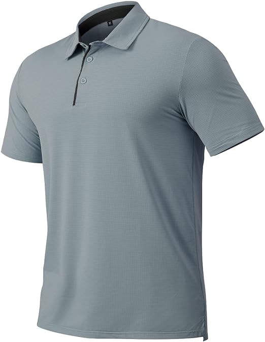 CARWORNIC Men's Quick Dry Athletic Polo Shirt Lightweight Performance Short Sleeve Golf Polo Shirts for Sport Running Workout
