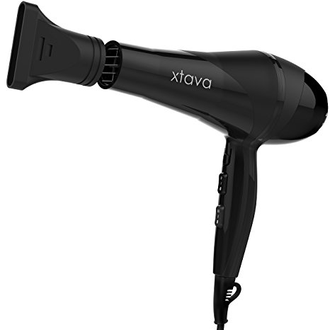 xtava Pro Hair Dryer Ionic 2200 Watt with 2 Speeds 3 Heat Settings Concentrator Nozzle for Fast Drying - NEW and IMPROVED Model with Lightweight Design, Professional Hair Dryer Ceramic Blow Dryer