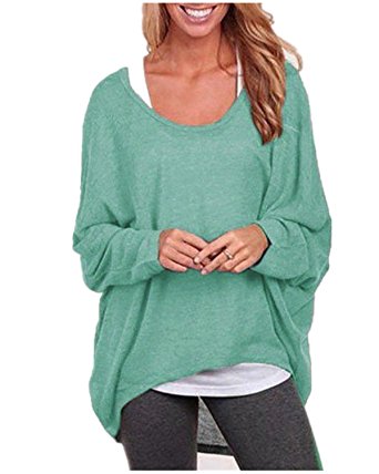 ZANZEA Women's Sexy Long Batwing Sleeve Loose Pullover Casual Top Blouse T-Shirt