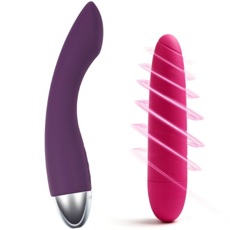 SVAKOM Sex Toys G-spot Rabbit Vibrators 100% Waterproof Soft Threaded Clitoral Stimulators for Women ,Beginner's Vibe (amy violet with coral)