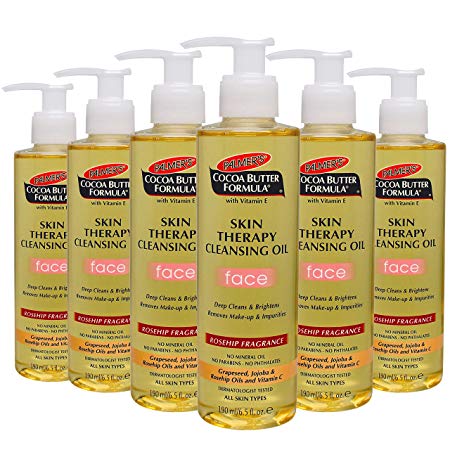 Palmer's Cocoa Butter Formula with Vitamin E, Skin Therapy Cleansing Oil for Face, Rosehip Fragrance, 6.5 fl. oz. (Pack of 6)