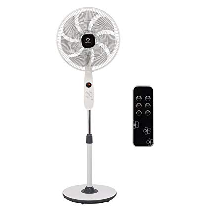 Toolsempire Pedestal Fan Quiet High Velocity Oscillating Stand Fans with Remote (7 Blades)