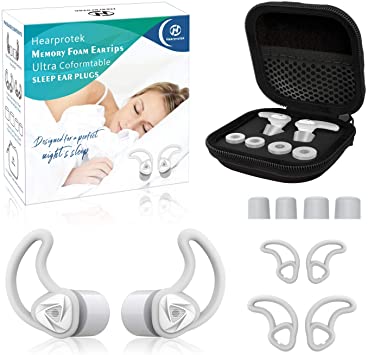 [2020 New Design] Ear Plugs for Sleeping, 33db Hearprotek Noise Cancelling Sound Blocking Soft Sleep earplugs with Foam eartips for Side Sleepers, snoring, Work and Noise Reduction