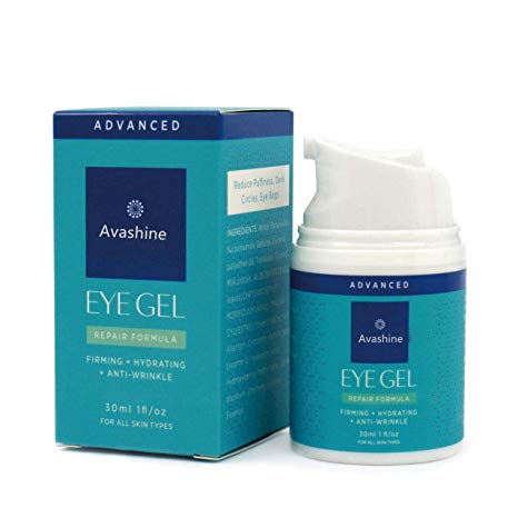 Avashine Natural Eye Gel for Dark Circles, Puffiness, Wrinkles and Eye Bags, Hydrating Eye Serum, Effective Anti-Aging Eye Gel for Under and Around Eyes