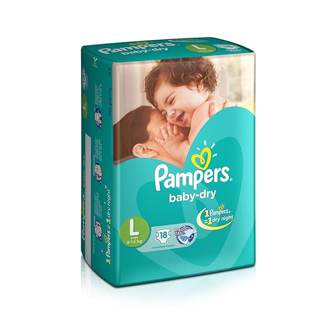 Pampers Taped Diapers, Large (LG), 18 count for Kids