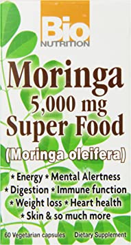 Bio Nutrition Moringa Super Food Vegi-Caps, 60 Count, 5,000 mg