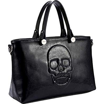 Mechaly Women's Skully Vegan Leather Skull Handbag