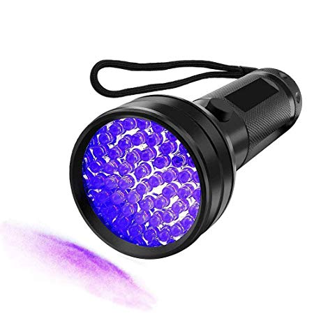UV Flashlight Black light UV Lights, Msqtie 51 LED Ultraviolet Blacklight 395nm, Detector for Dry Pets Urine & Stains & Bed Bug