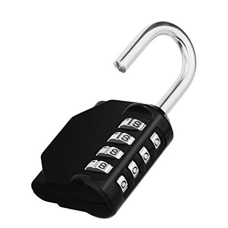 ZHENGE Combination Lock, 4 Digit Combination Padlock Outdoor, School Lock, Gym Lock and Black Lock