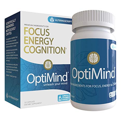 Alternascript OptiMind Nootropic Brain Booster Supplement, Enhance Focus and Energy, As Seen on Netflix, 1-Pack (32 Ct)