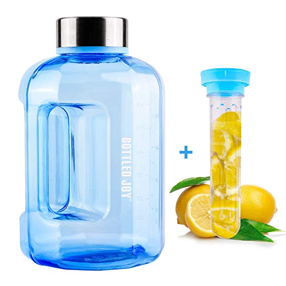 Large Water Bottle,Water Jug,Water Bottle,Sports Water Bottle,Wide Mouth BPA Free,Stainless Steel Water Bottle with 20pcs Ice Cubes reusable,Big Capacity Drinking jug,Fruit Infuser Water Bottle 2.2/3L