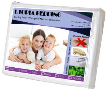 Zippered Bed-Bug Proof Mattress-Encasement (Twin-Xl) - Water Proof, Protects against Dust Mites, Bacteria, and Allergens - By Utopia Bedding