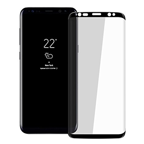 Guards Samsung Galaxy S8 Screen Protector, 3D Curved Tempered Glass Screen Protector Film [Anti-Bubble][9H Hardness][HD Clear][Anti-Scratch][Case Friendly] for Samsung Galaxy S8 Black