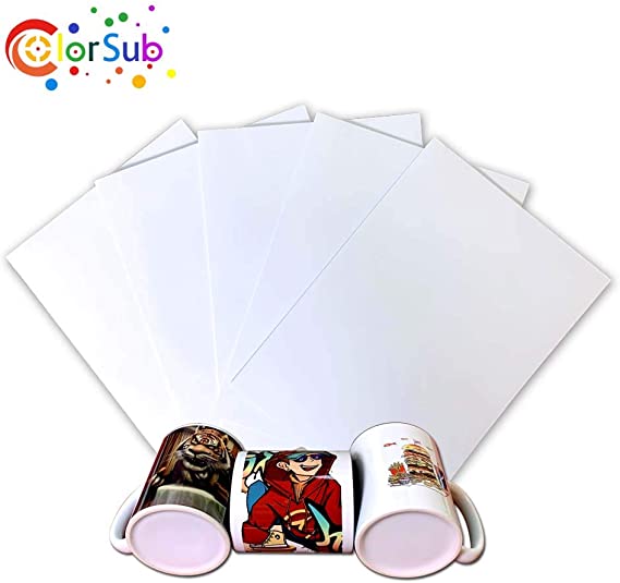 ColorSub 110 Sheets Sublimation Paper 8.3x11.7 inches A4 Size for Epson Canon HP Sawgrass Ricoh any Inkjet Printer with Sublimation Ink DIY Light Polyester T-shirt, Mug Cup Bottle