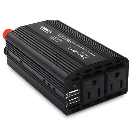 SNAN 300W Power Inverter DC 12V to AC 110V Car Inverter with Dual AC Outlet and 48A max Dual USB Charging Port