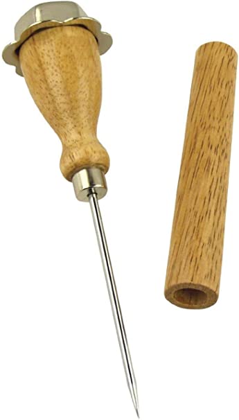 Norpro 7.25 Stainless Steel Ice Pick Party Camping Tool w Wood Handle & Sheath