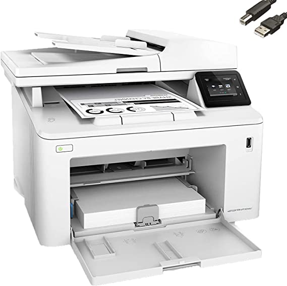 HP Laserjet Pro MFP M227fdw All-in-One Wireless Laser Printer, Print Scan Copy Fax, Auto 2-Sided Printing, 1200 x 1200 dpi, 30 ppm, Compatible with Alexa, Bundle with JAWFOAL Printer Cable