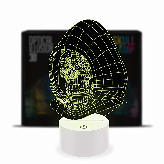 Optical Illusion 3D Skull Lamp