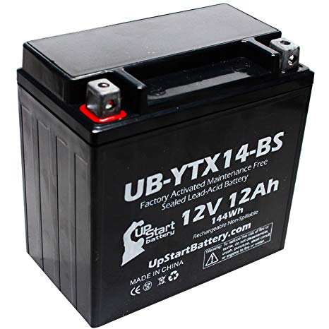 Replacement 2000 Honda TRX450 FourTrax Foreman S, ES 450 CC Factory Activated, Maintenance Free, ATV Battery - 12V, 12AH, UB-YTX14-BS