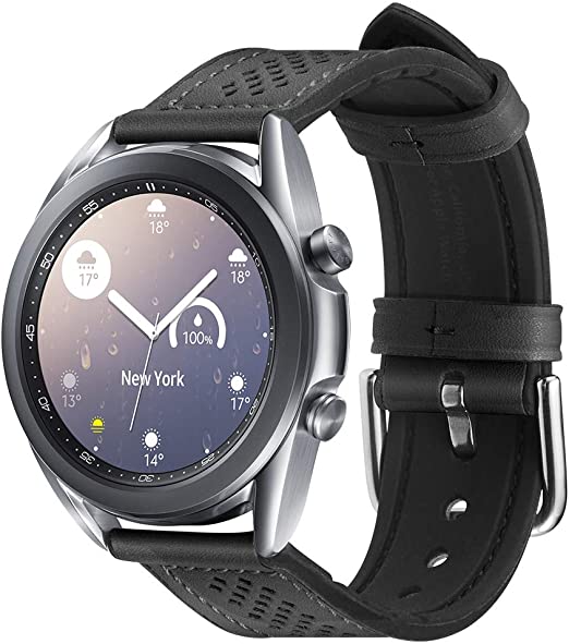 Spigen Retro Fit Designed for Samsung Galaxy Watch 3 41mm Band (2020) / Galaxy Watch Active 1&2 (2019) / Galaxy Watch 42mm (2018) / Gear S2 Classic, 20mm Smartwatch Band - Black