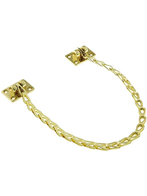 15" Adjustable Length Steel Transom Chain in Polished Brass
