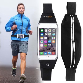 Sahara Sailor Running Belt Waist Pack Waterproof Universal Sport Running Waist Belt Bag with Clear Touchscreen
