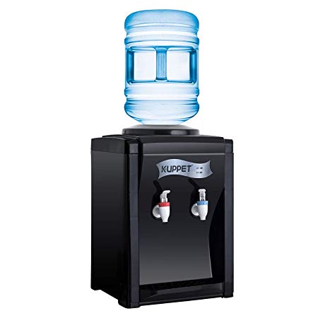 KUPPET Countertop Water Cooler Dispenser-3-5 Gallon Hot & Cold Water, ideal For Home Office Use, (17'', Black)…