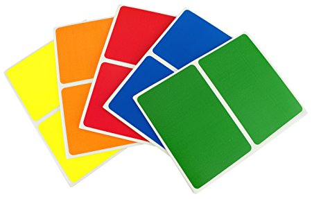 Assorted Colors Nametag Stickers | Writable Surface — 150 Labels/Pack (5 Colors) — 2" x 3"
