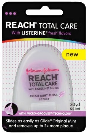 Reach Total Care floss with Listerine Fresh Flavors, 30 Yard (Pack of 3)
