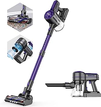 Cordless Vacuum Cleaner, Stick Vacuum with 5 Stages Efficiency Filtration, 80000 RPM Brushless Motor and 2200 mAh Battery, Lightweight Vacuum Cleaner