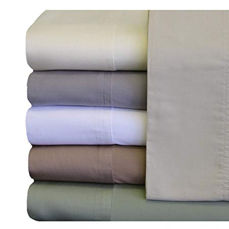 Royal Hotel ABRIPEDIC Tencel Sheets, Silky Soft and Naturally Pure Fabric, 100% Woven Tencel Lyocell Sheet Set, 4PC Set, Full Size, White