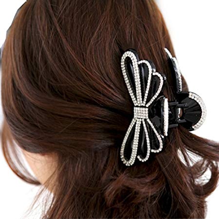 Skyvan Women Retro Vintage Luxury Crystal Rhinestone Butterfly Hair Claw Hair Clamp Clips Hair Accessories for Gilrs and Women