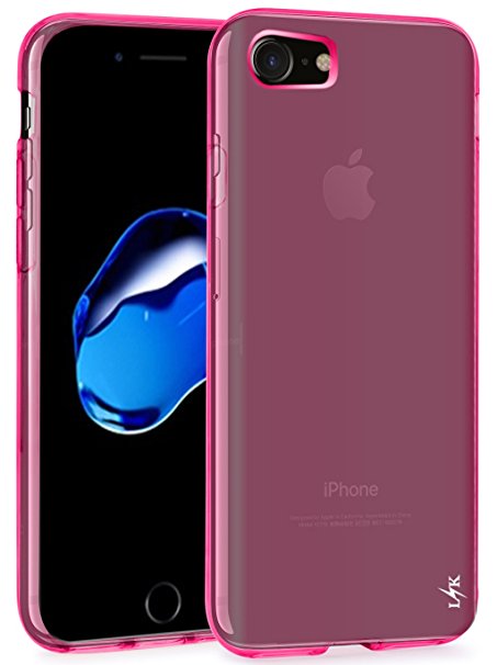 iPhone 7 Case, LK Ultra [Slim Thin] Scratch Resistant TPU Rubber Soft Skin Silicone Protective Case Cover for Apple iPhone 7, Hot Pink