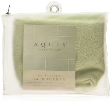 Aquis Microfiber Hair Turban Lisse Crepe Patented Design Celadon