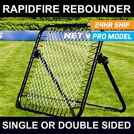 RapidFire Soccer Rebounder | Spring-Loaded Rebound Net | Single Or Double Sided