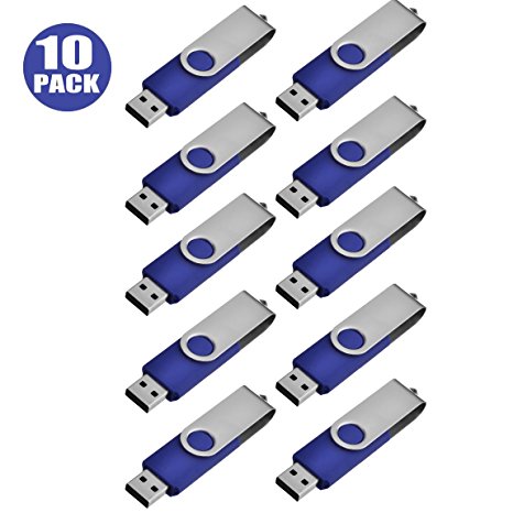 TEWENE 1GB USB 2.0 Flash Drive Thumb Memory Stick, 10 Pack Blue