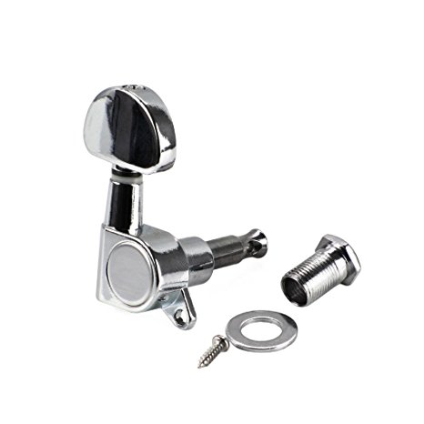 IKN 1R Enclosed Guitar Tuning Pegs Chrome Machine Head Grover Style