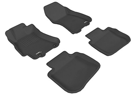 3D MAXpider Complete Set Custom Fit All-Weather Floor Mat for Select Subaru Outback Models - Kagu Rubber (Black)