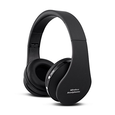 FX-Victoria Over Ear Headphone High Fidelity Surrounded Sound Wireless Foldable and Adjustable Stereo Headset with Mic-black