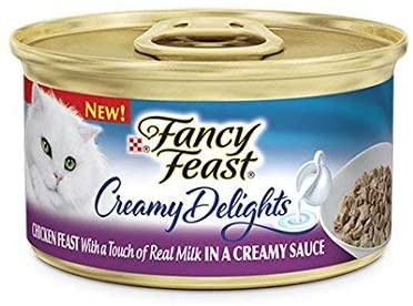 Fancy Feast Purina, Creamy Delight, Chicken Feast with a Touch of Real Milk in A Creamy Sauce, 3 oz (Pack of 6 cans)