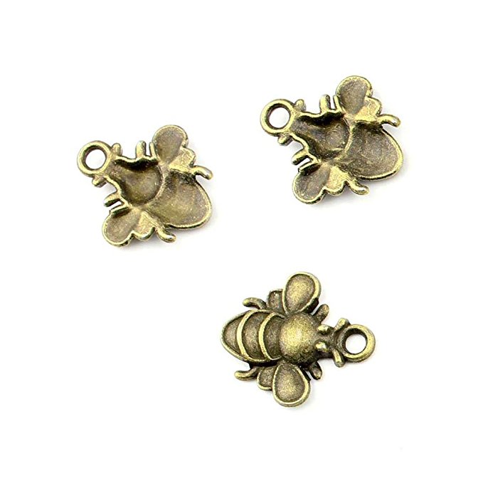 Price per 20 Pieces Antique Bronze Jewelry Making Charms Findings Supplies 37021 Bees Wholesale Ancient Fashion Bulk Retro Supply